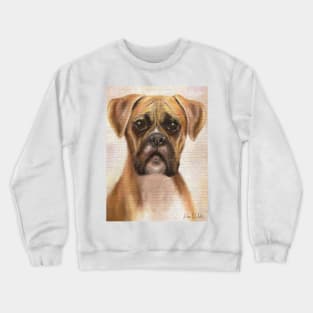 Painting of a Brown Boxer, Looking Directly at You Crewneck Sweatshirt